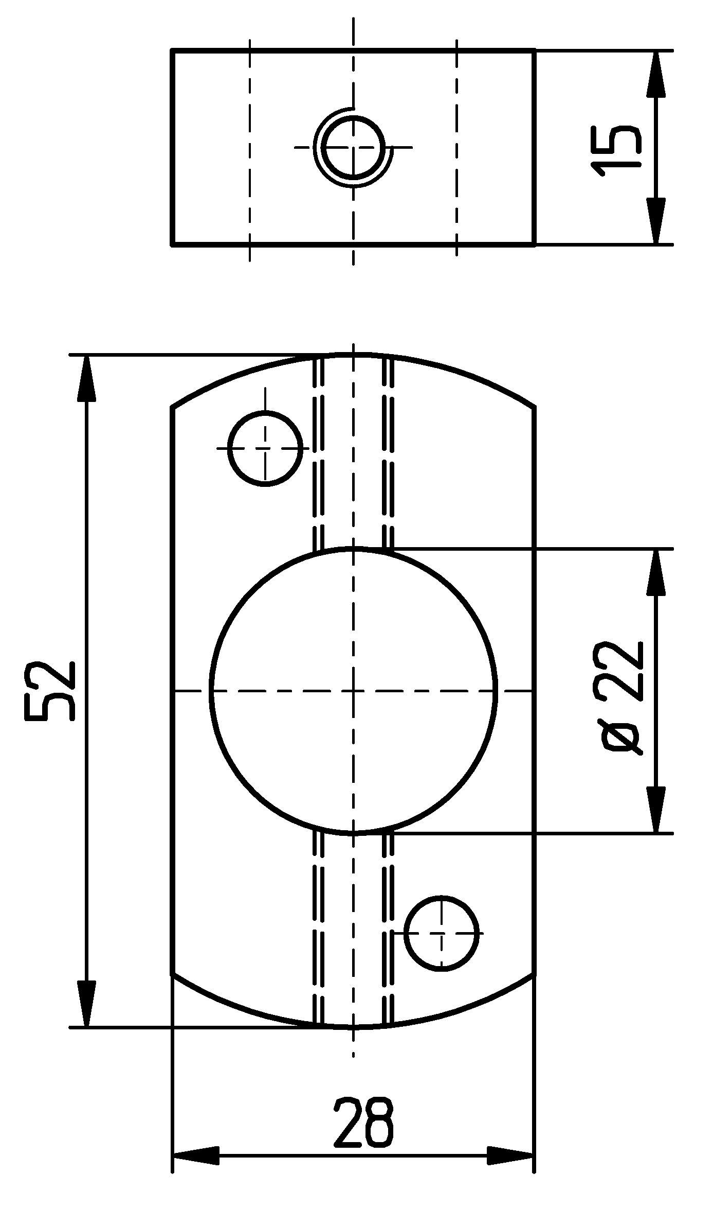 Clamping plate for STAR rear side,with screw clamp shank 22