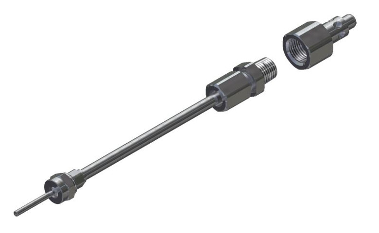 Stecker mit biegsamen Rohr