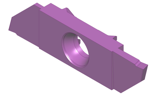Umgekehrte Abstechplatte 12° mit Spanbrecher und Radius (856-8 - r)