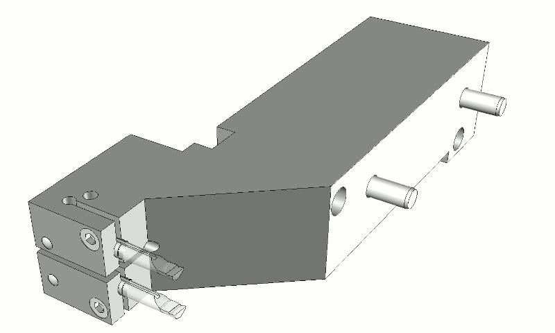 Monoblock-Werkzeughalter für DECO 7/10 und EvoDECO10 von Tornos (für 2 Stähle)