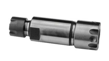 ER-Doppelhalter mit unterschiedlichen Zangengrößen ER11/ER16 Schaft D=16 Schaftlänge=80,0 inklusive Mutter ER11M/ER16M mit abgesetzter Spannfläche