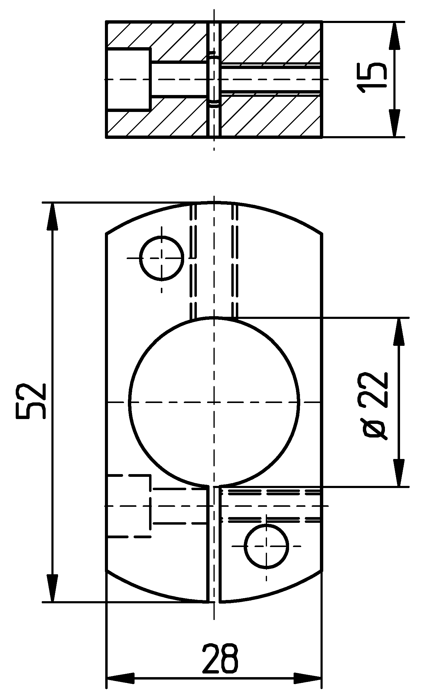 Clamping plate for STAR rear side,with slite clamp shank 22