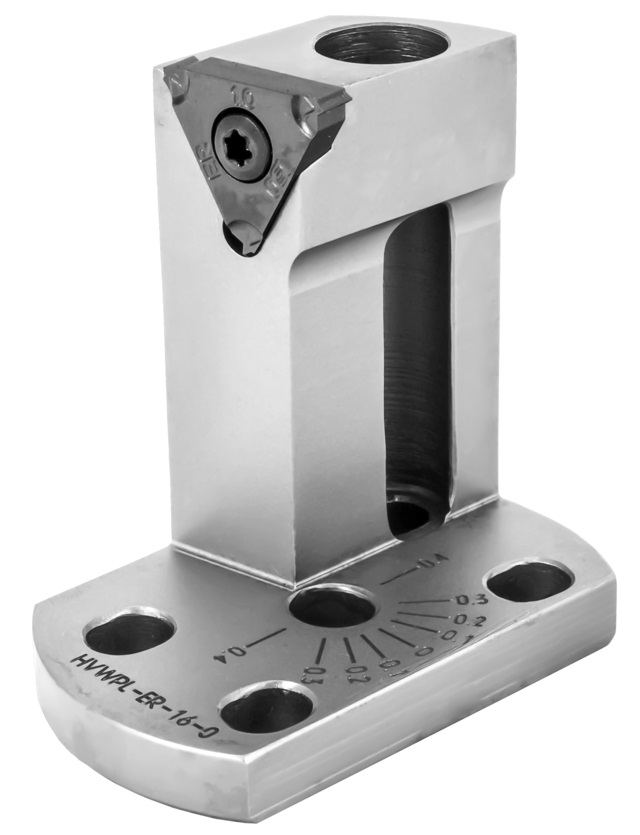Height adjustable backworking holder for ER16 ISO inserts