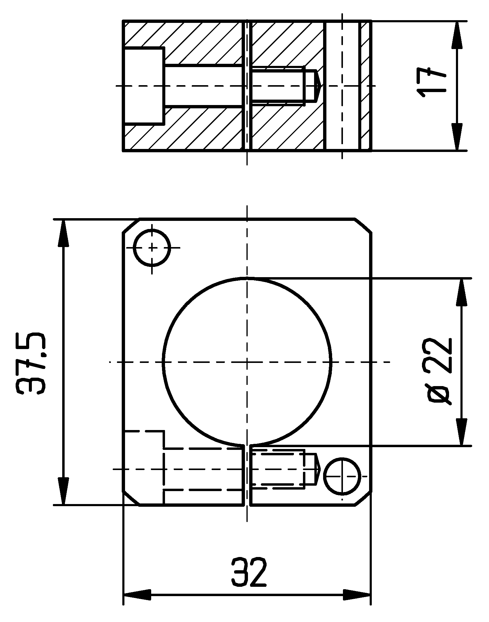 Clamping plate for STAR rear side,with slite clamp shank 22