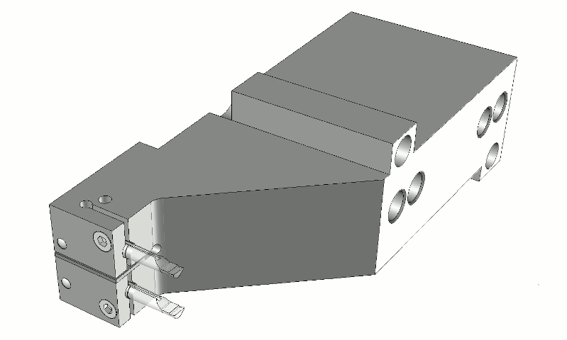 Monoblock-Werkzeughalter für DECO 7/10 und EvoDECO10 von Tornos (für 2 Stähle)