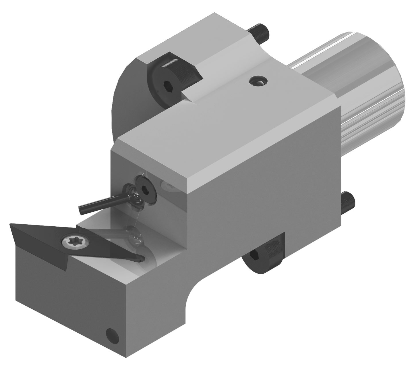 Wendeplattenhalter SVUBR16 Ausführung rechts, Platte: VB-1604, Schraube: A02-40108 für Rückseitenbearbeitung mit IK (Kühlmittelzufuhr Rückseitenblock) STAR SR38, SR32JII